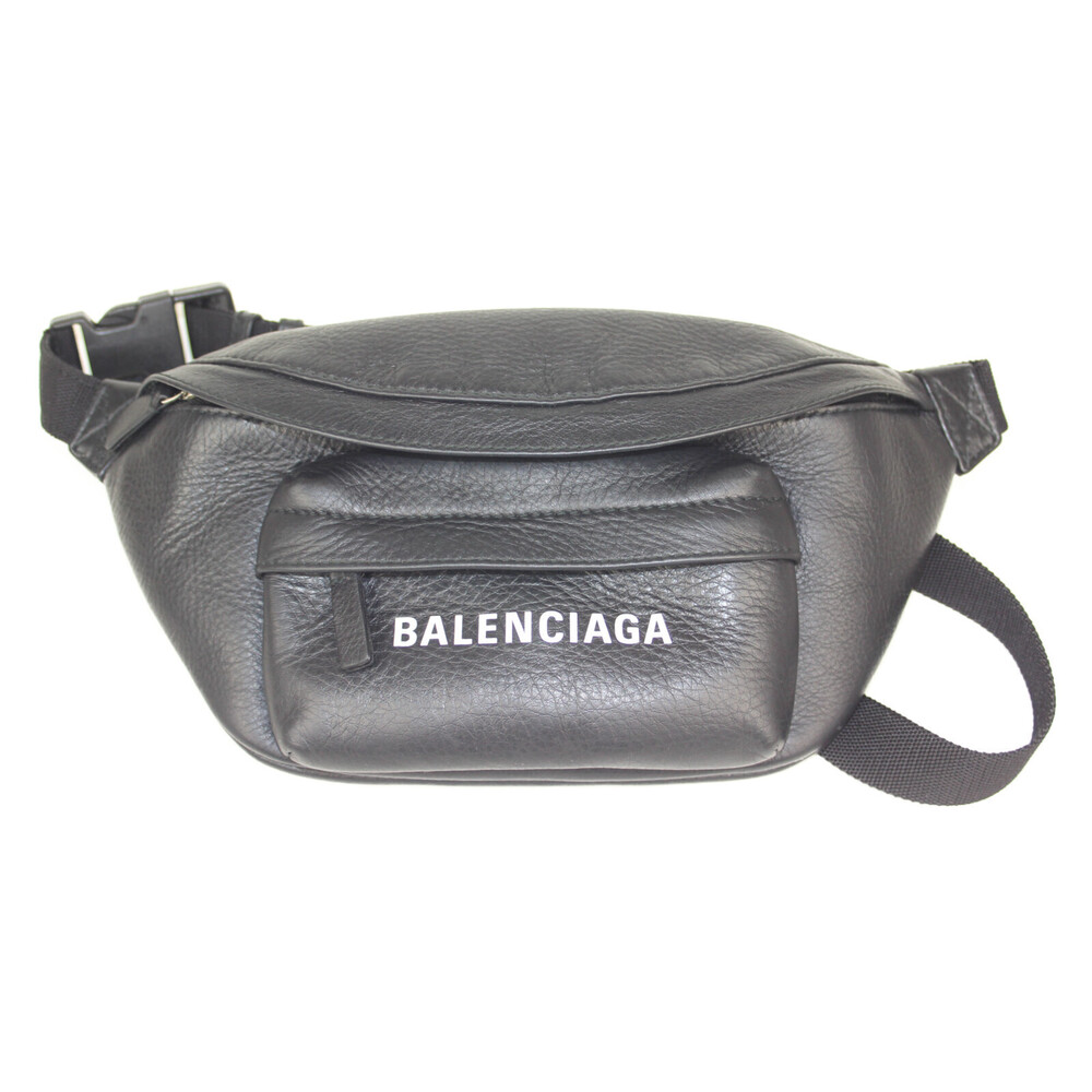 Balenciaga Leather Black Bag Logo Body Belt Everyday XS White DLQQN - Picture 2 of 6